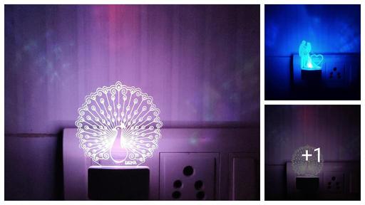 Diona Night Lamp Peacock 3d Led Multi Color Changing Led Light Acrylic Night Lamp Corporate / Birthday Gift 